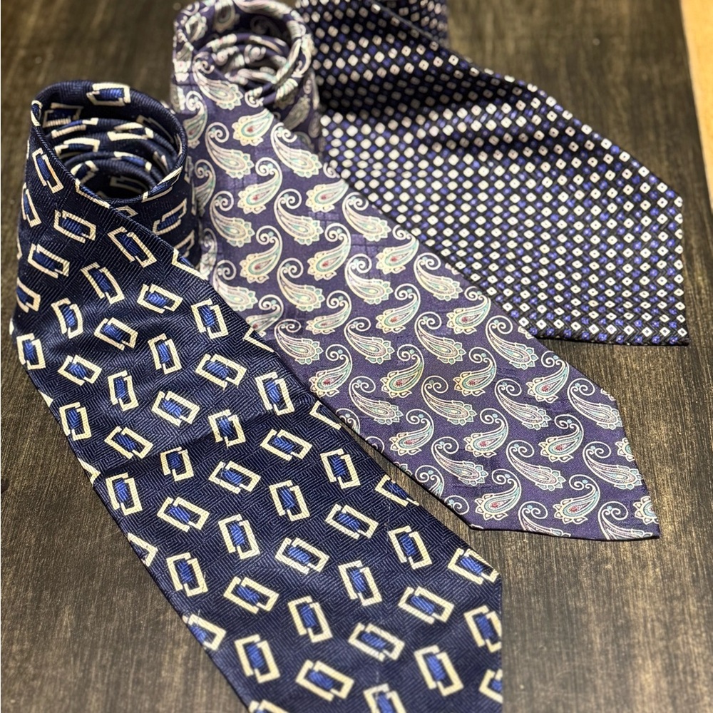Polo by Ralph Lauren Navy and Lavender Tie Trio